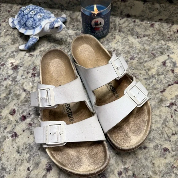 Birkenstock White Double Strap Sandals - Picture 9 of 9